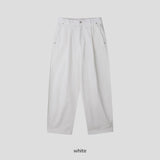 Volume curved cotton pants