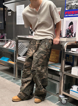[Unisex] ワッフルヘンリーネックハーフスリーブ (4color)
