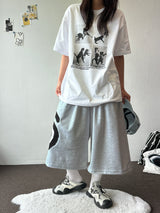 Hip Tone Side Big Snail Balloon Bermuda Shorts 4color
