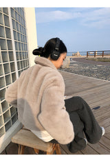 ミンクカラーショートジップアップファージャンパージャケット
