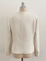 Shurea No Collar Pearl Tweed Jacket