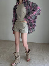side zipper pig shorts