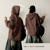 Meki Check Hooded Shirt 