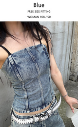 キッチュスリットワイドデニムパンツ
