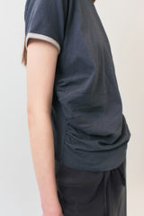 Shirring Ringer Top / Charcoal