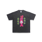 "SECOND RABBIT" PRINTED S/S WASHED T-SHIRT
