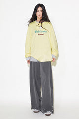 Vertical striped texture, elastic waist design, drapey casual long pants