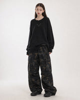 (UNISEX)スタッズ オーバーニット