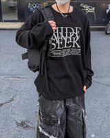 ヒドシックオーバーサイズニットロングスリーブTシャツ