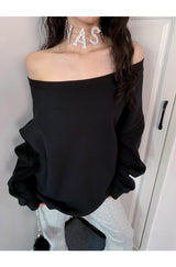 Off-loose shoulder sweatshirt