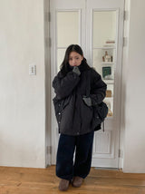 Shoel Hooded Half Duck Down Padded Jumper