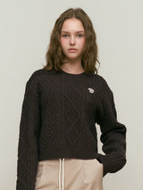 ARCH CHERRY CABLE KNIT [DARK BROWN]