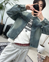 Piece Washed Crop Denim Jacket