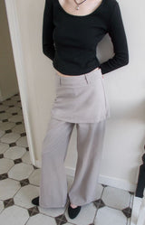 C LAYERED COTTON PANTS_GREY
