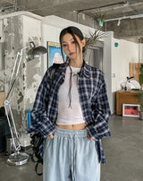 Breed wrinkle checked shirt