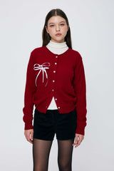 EIRIN WOOL CARDIGAN / RED