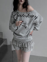 eyelet one-shoulder lettering mtm (2color)