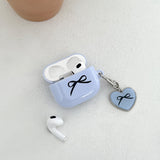 ribbon glossy airpods case(lavender blue)