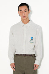 Classic striped long-sleeved shirt with replaceable photos.
