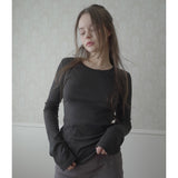 BACK RIBBON LONG SLEEVE-BLACK