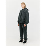 オーバーサイズドフルジップフーディー - Washed Black