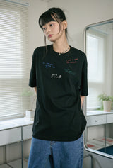 26SS★ Draw Stitch Embroidered Short Sleeve Tee