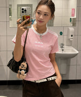 Liquid Ribbon Semi Crop T-Shirts - 6COLOR