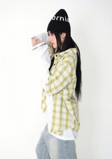 (UNISEX)シリーンオーバーサイズチェックシャツ