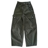 Rover Flap Pocket Back Banding ワイドカーゴロングパンツ (2 Colors)
