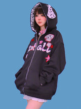 dalmatian hood zip-up