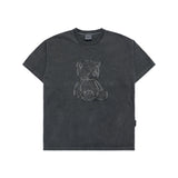[24SS] ベアアップリケピグメントウォッシングショートスリーブTシャツ（チャコール）