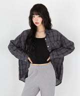 LOOSE FIT CHECK LONG SLEEVE SHIRT [3color]