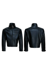 Croc Texture Bionic Leather Jacket