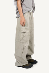 Canvas Cargo Curved Pants