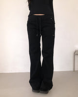 バンディングローライズルーズブーツカットパンツ