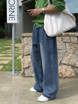 St. Catwashing Semi Balloon Wide Denim Pants