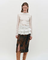 Glossy Frill Top _ WHITE