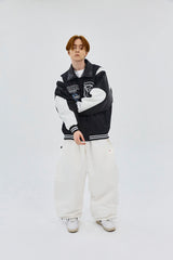 LOGO COTTON SUPER WIDE PANTS - WHITE