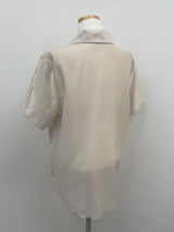 Chief Strap Pintuck See-through Short Sleeve Shirt