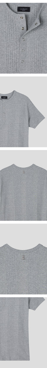 [S/S] High ribbed henry neck half knit(3color)