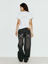 NYX FLAG APLIQUE TEE WHITE