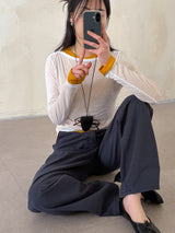 One-shoulder Tencel see-through T-shirt
