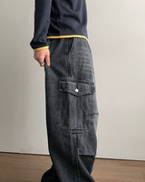 Bevel Cargo Denim Pants