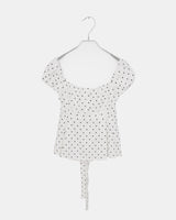 Rease Dot Puff Strap Blouse