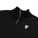 【HASHIMOTO MOMOKO 2-Piece Set】Half zip sweat tops - deep pink & ivory