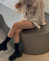 (Unisex) HXドローイングワッフルニット (4C)