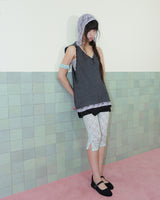 BUTTON LACE CAPRI PANTS / MINT