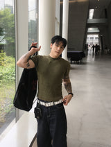 No.1801 J pigment KNIT half T