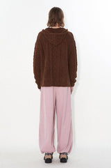 Relaxed and casual loose-fitting straight-leg pink pants, casual trousers