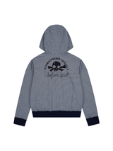 マルチスカルストライプフードジップアップ (NAVY)